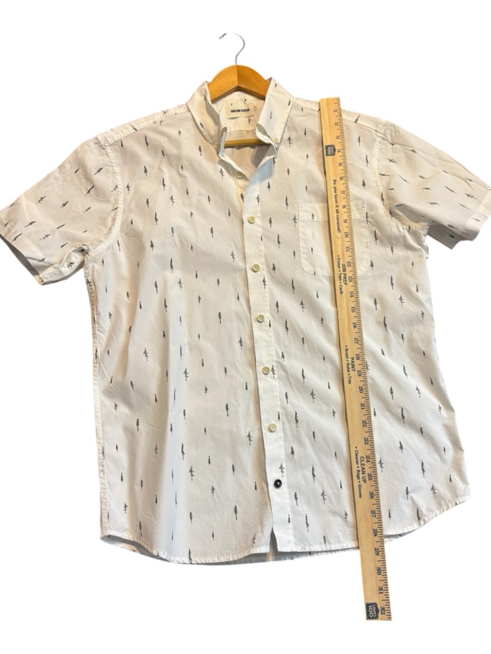 Taylor Stitch Short Sleeve Jack Tree Top Poplin Button Down Shirt Sz US L EU 42 - Picture 7 of 7
